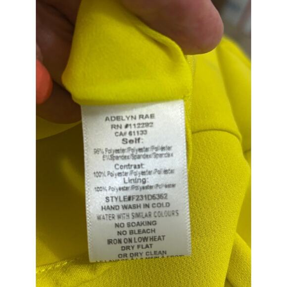 Adelyn Rae Gia Ribbon Strap dress, small, yellow, NWT, bright, summer party - Picture 6 of 7